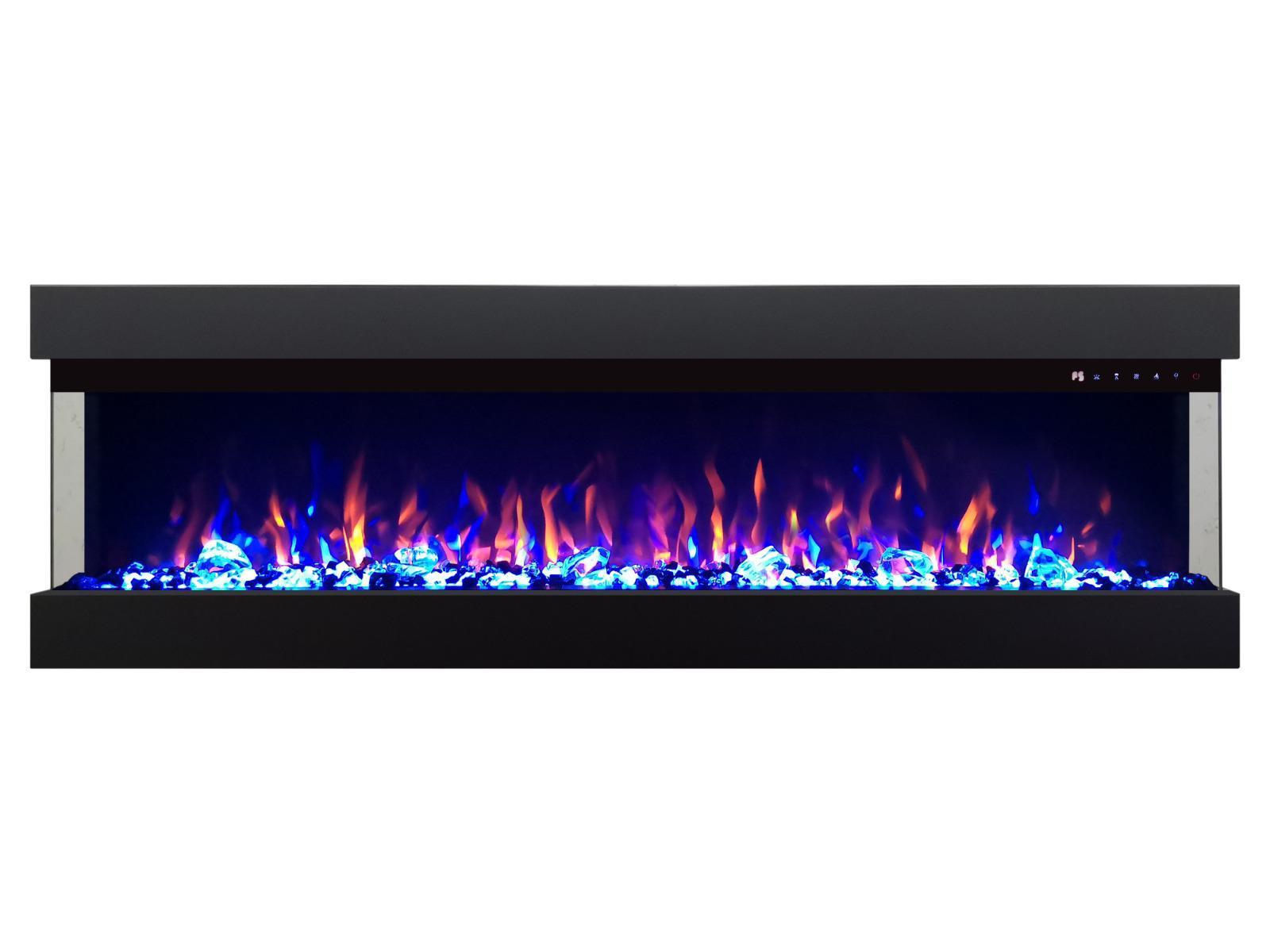 Diamond-Luxe Sfeerhaard -3 Zijdkant 152cm-182cm met 2 verwarming 750-1500 W