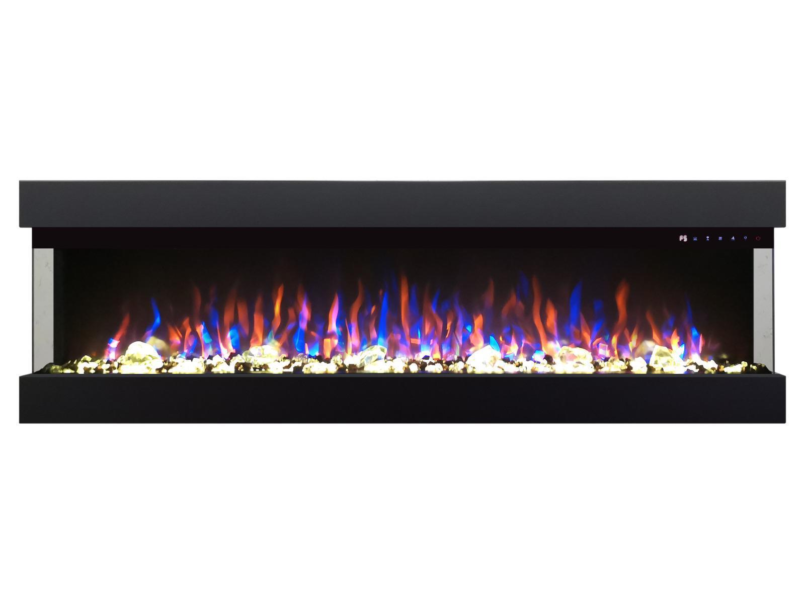 Diamond-Luxe Sfeerhaard -3 Zijdkant 152cm-182cm met 2 verwarming 750-1500 W