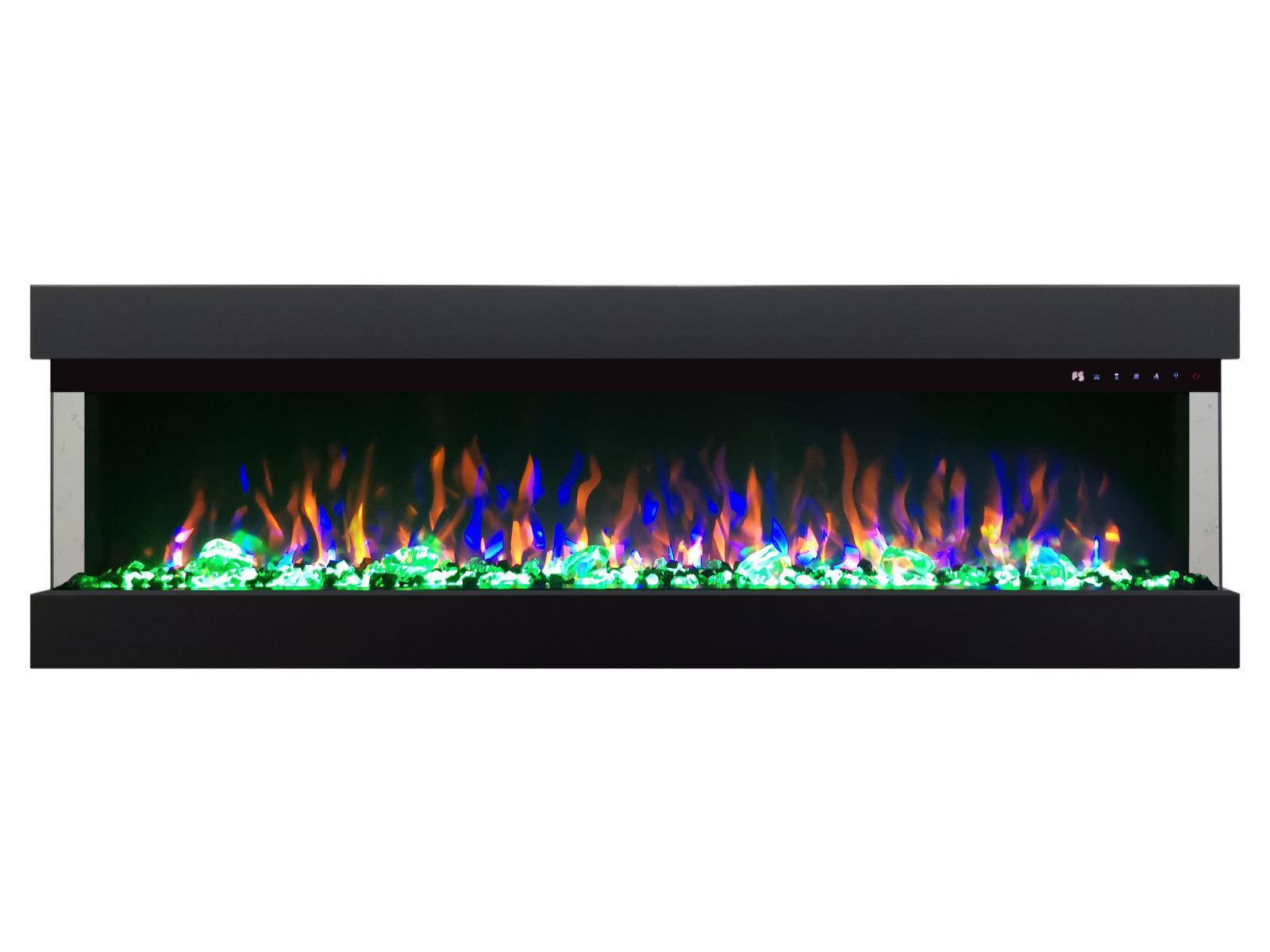 Diamond-Luxe Sfeerhaard -3 Zijdkant 152cm-182cm met 2 verwarming 750-1500 W