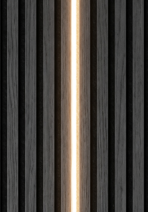 LED Strip | Akupanel | 50-270cm breed 12 mm Zwart aluminium behuizing