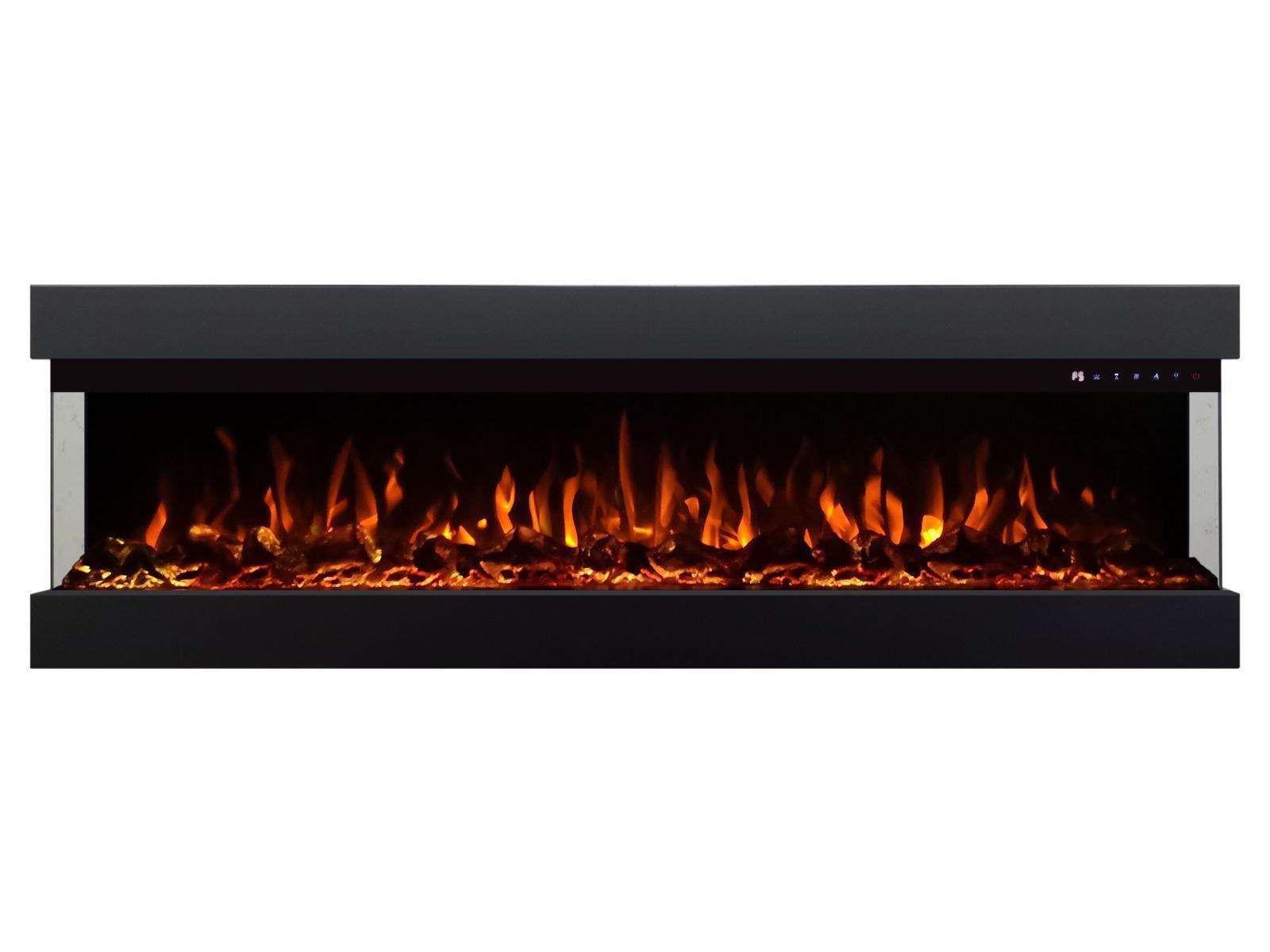 Diamond-Luxe Sfeerhaard -3 Zijdkant 152cm-182cm met 2 verwarming 750-1500 W