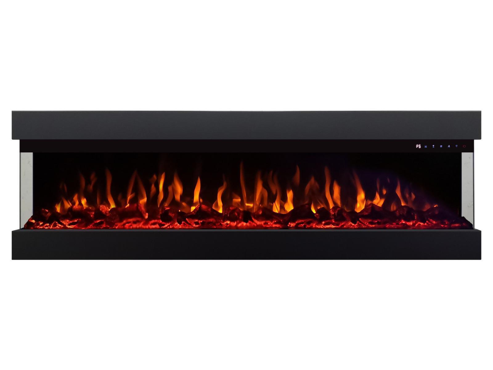 Diamond-Luxe Sfeerhaard -3 Zijdkant 152cm-182cm met 2 verwarming 750-1500 W