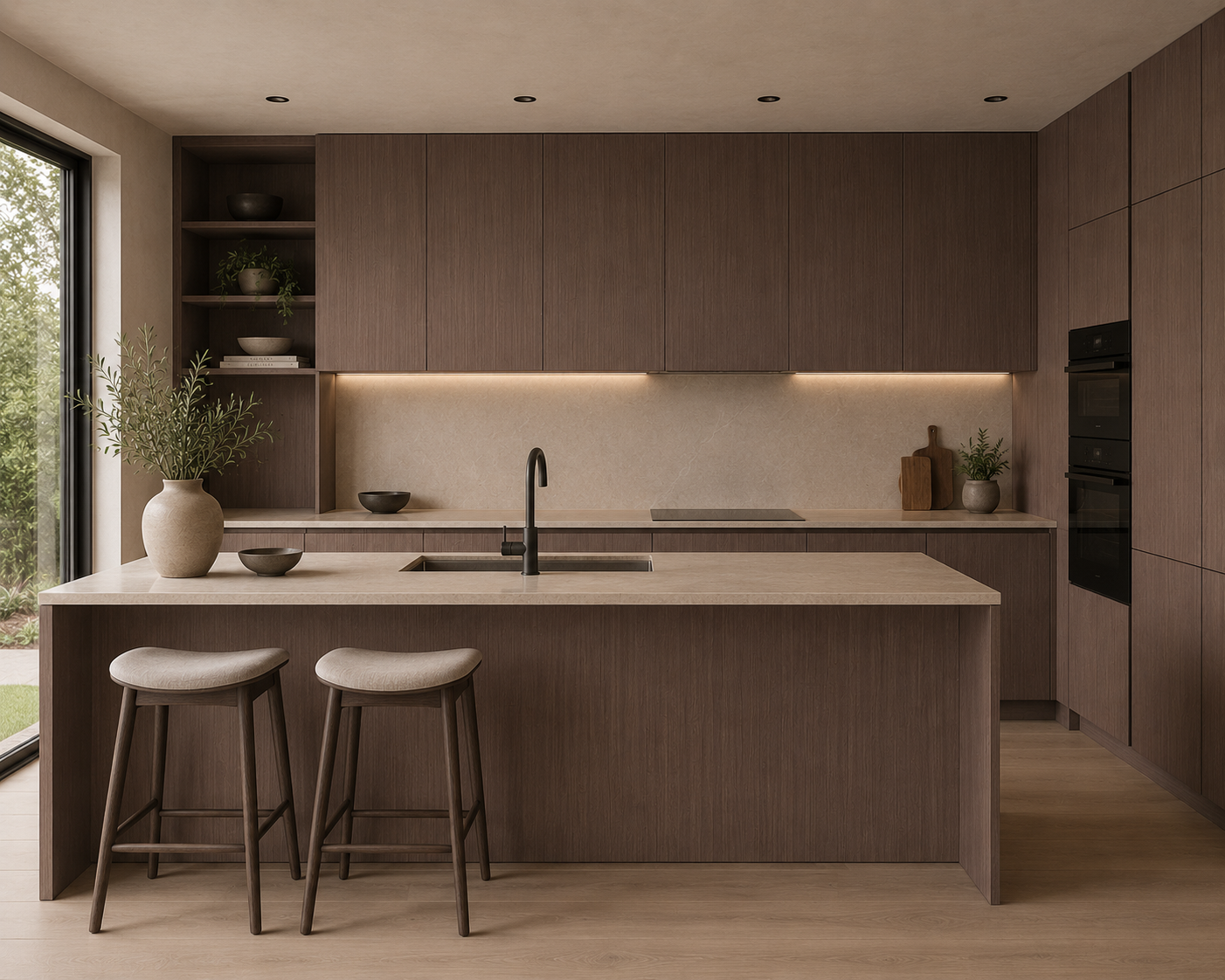 TEXTIEL Bamboe wandpanelen -Elite Mocha Oak (oppervlak geweven hout )2800-1220-5 mm 11 KG
