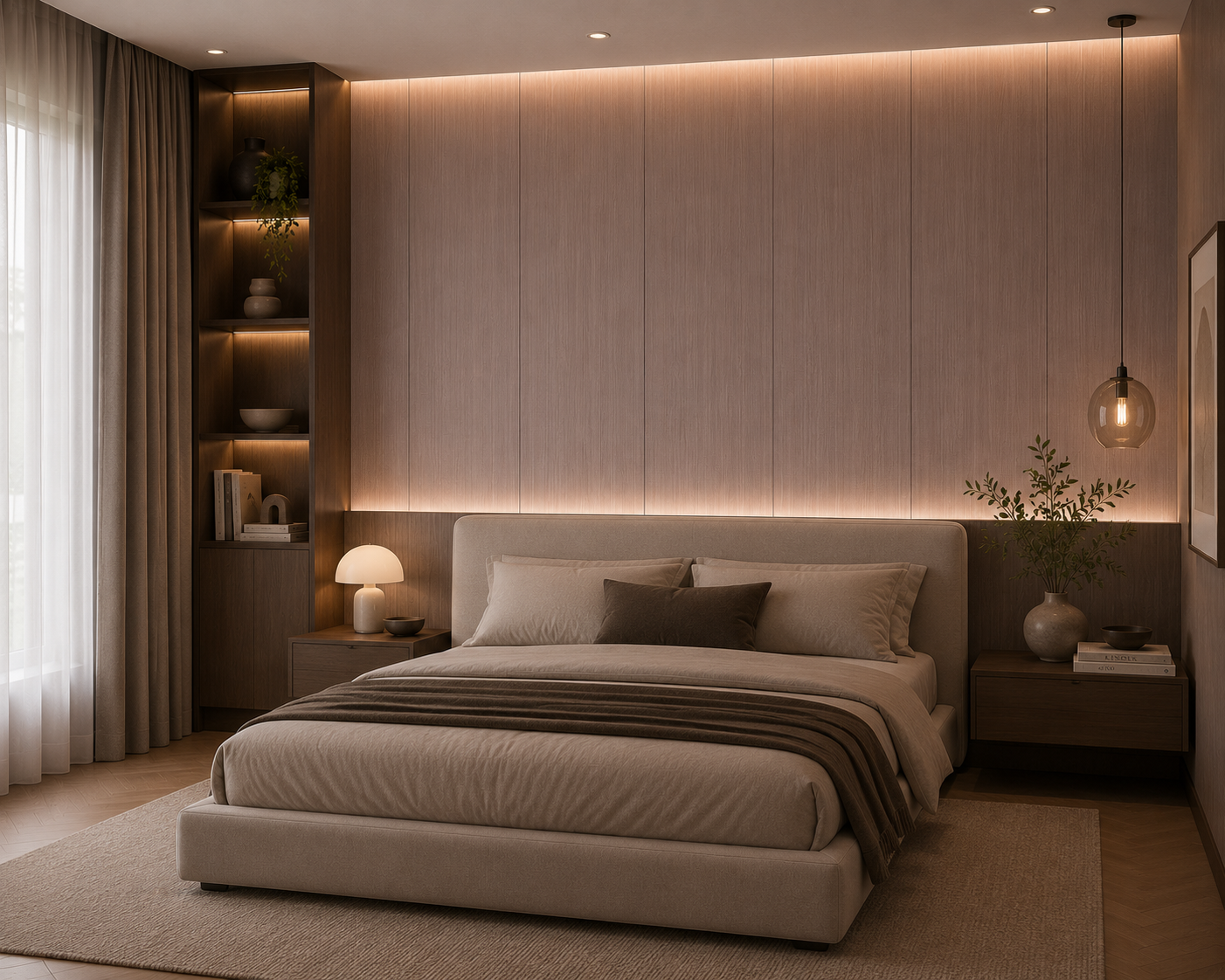 TEXTIEL Bamboe Wandpanelen -Cashmere Taupe (oppervlak geweven hout )2800-1220-5 mm 11 kg