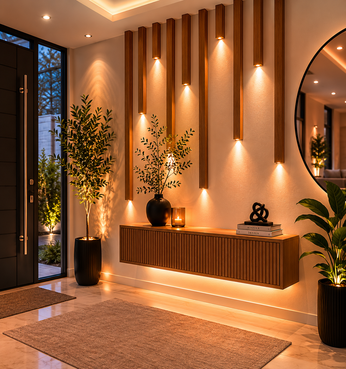 Binnenkolommen met Led Naturel SfeerKolom | unieke wanddecoratie | 260cm 5 cm