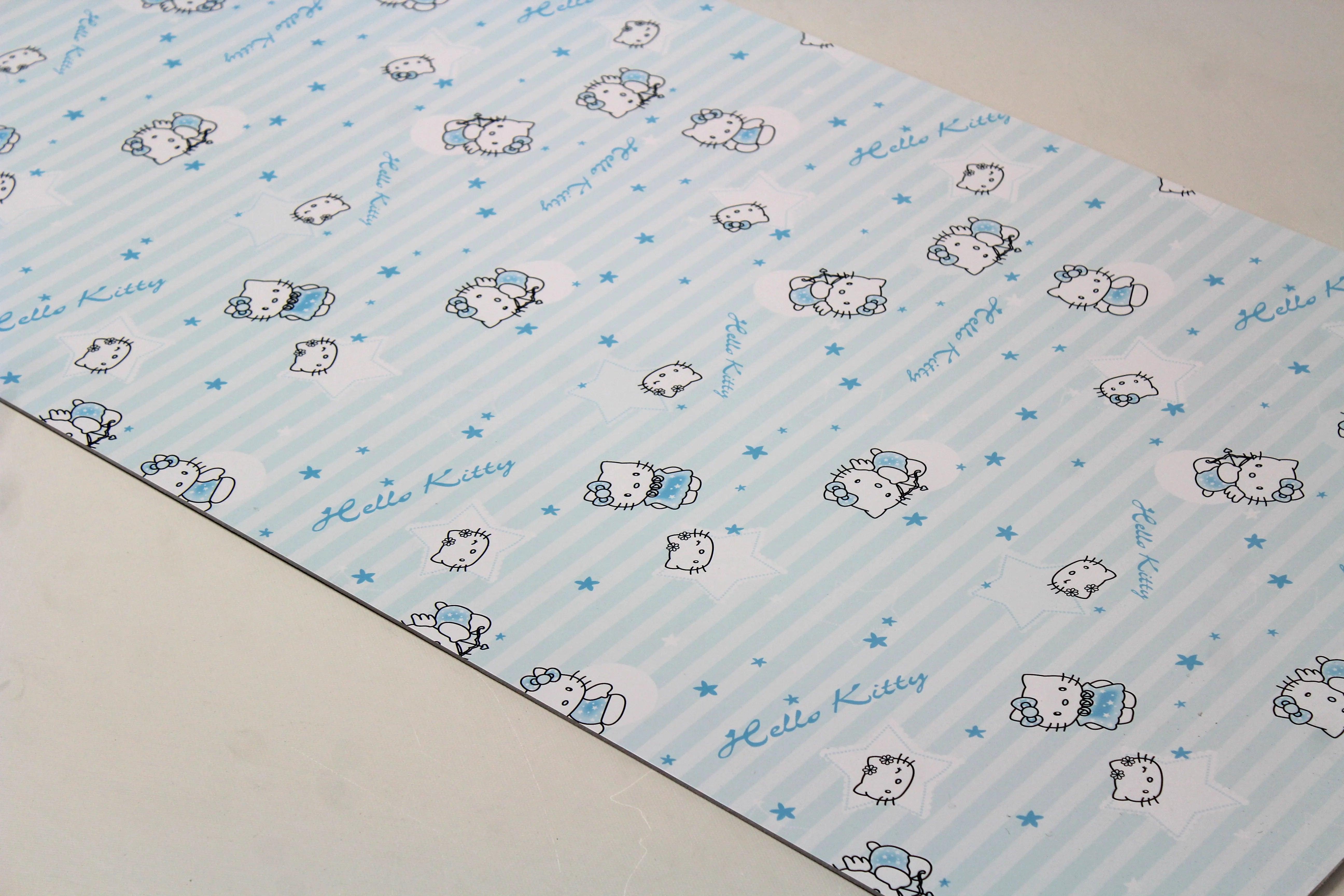 PVC Marmer Plaat -Waterbestendig Wandpaneel - Hoogglans babyblauw kinderkamer 280x120cm