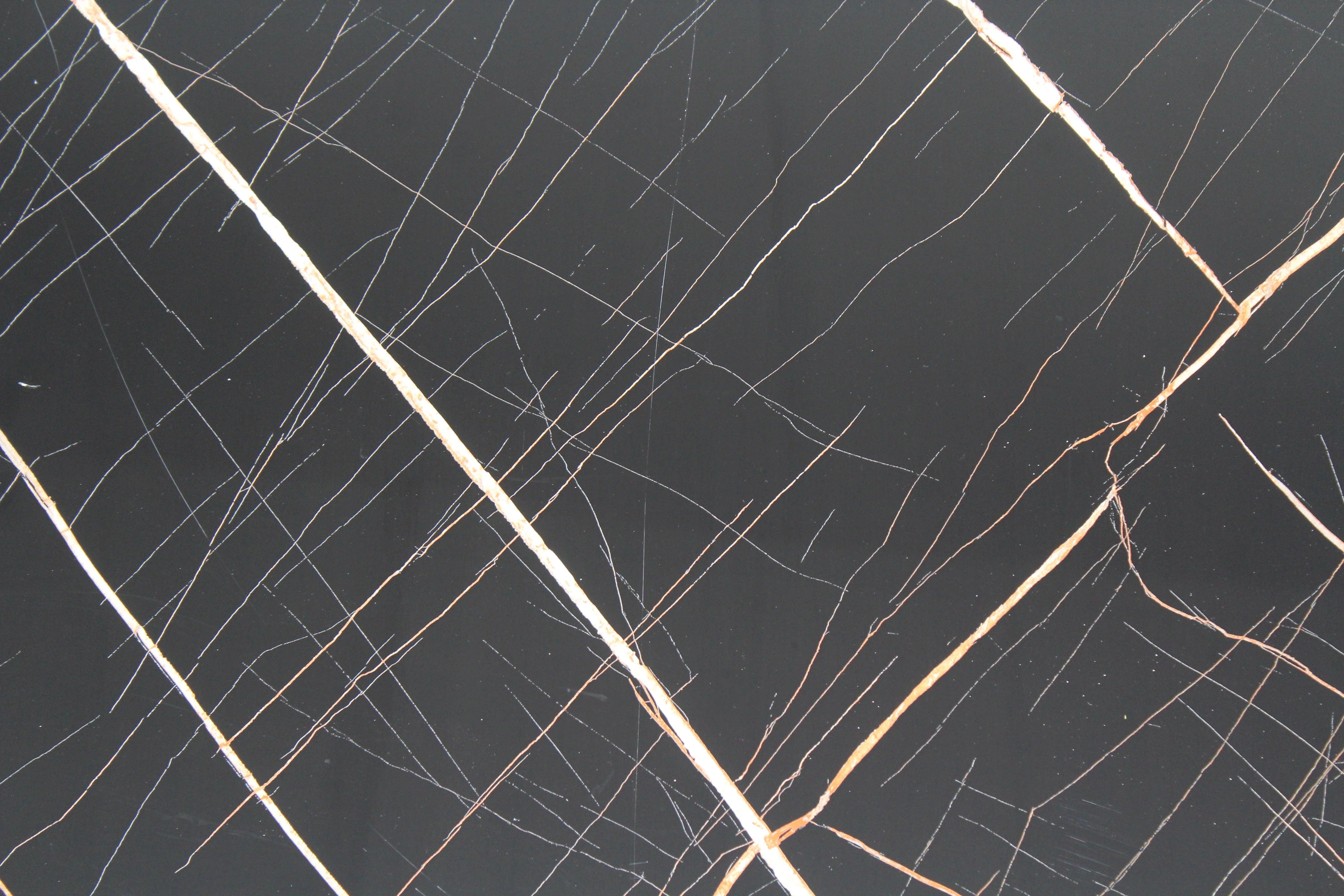 PVC Marmer Plaat - Waterbestendig Wandpaneel - Hoogglans Brons en Zwart 280x120cm
