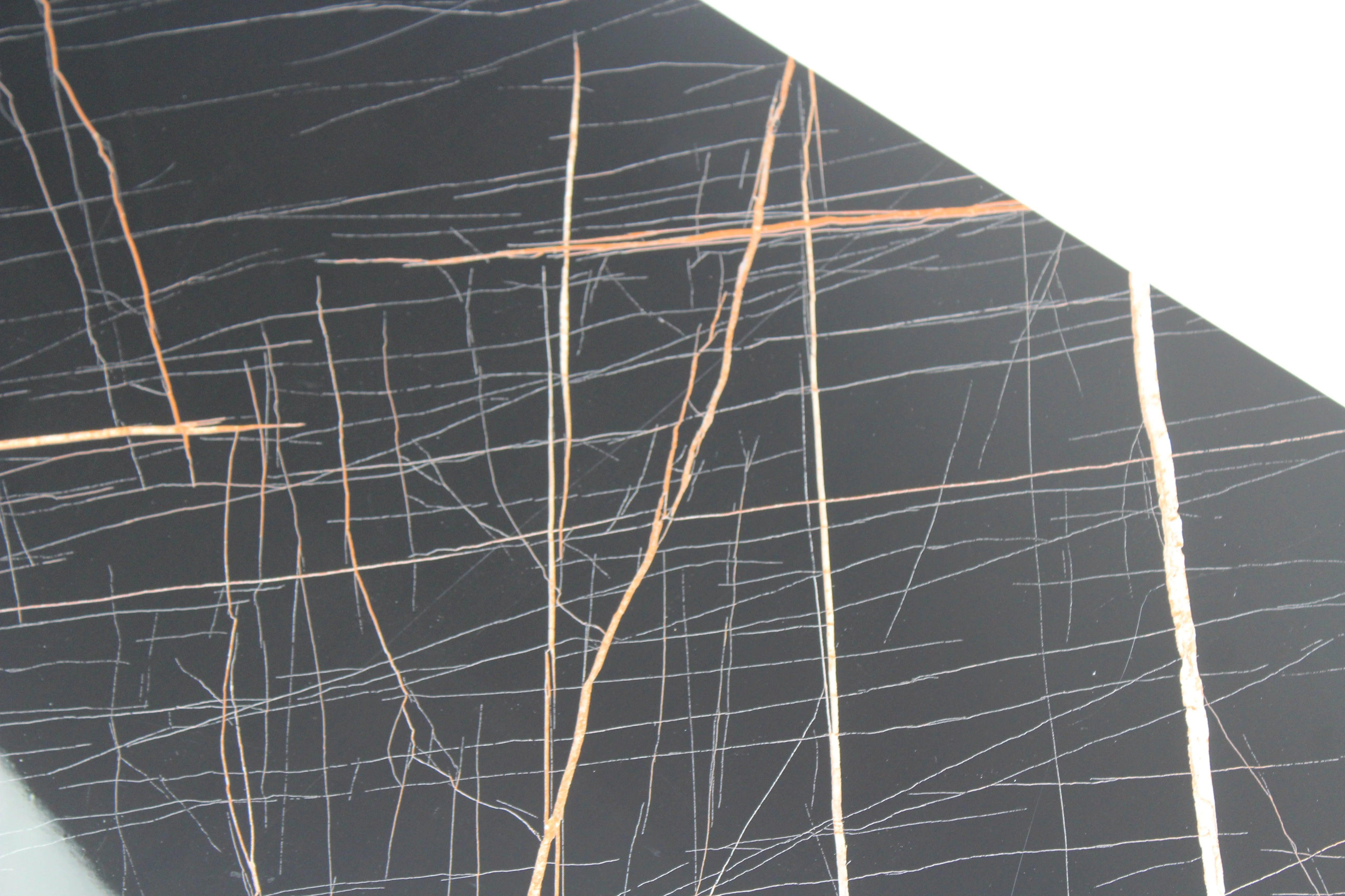 PVC Marmer Plaat - Waterbestendig Wandpaneel - Hoogglans Brons en Zwart 280x120cm
