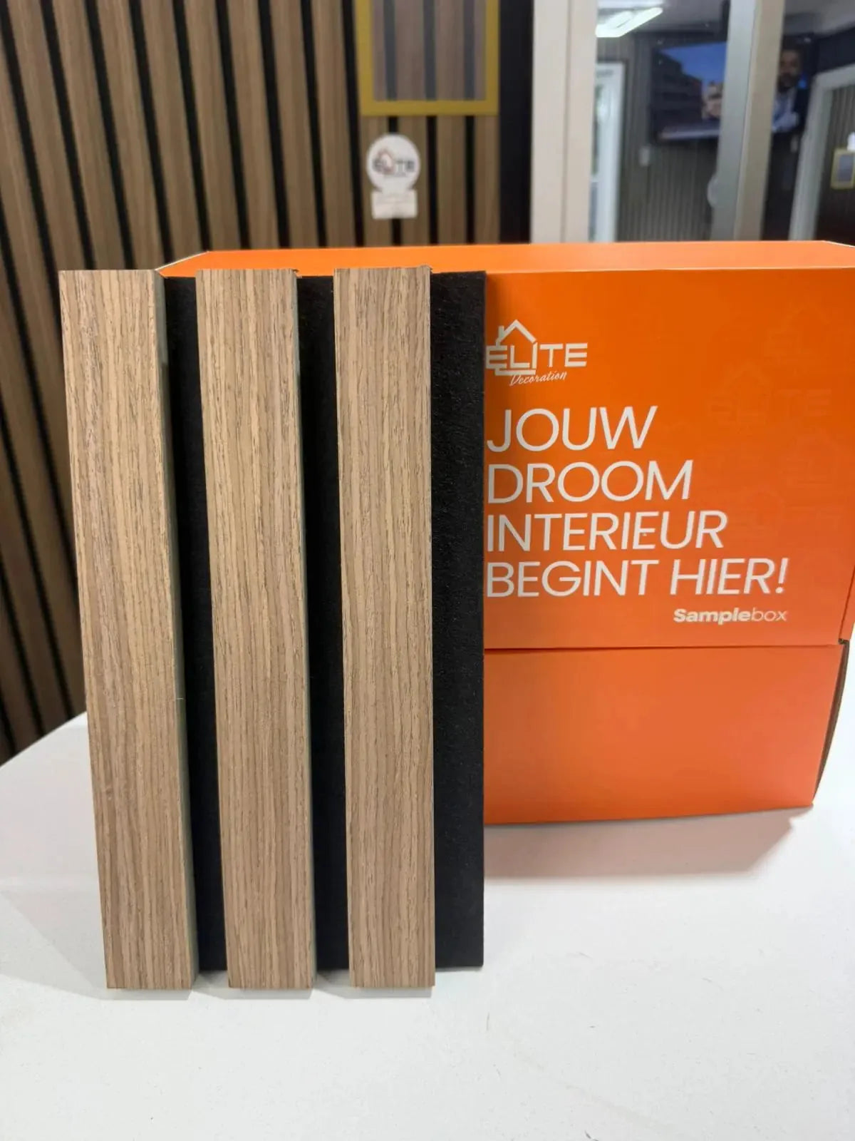 Akoestisch Wandpaneel Rustiek Walnoot – Wall panel