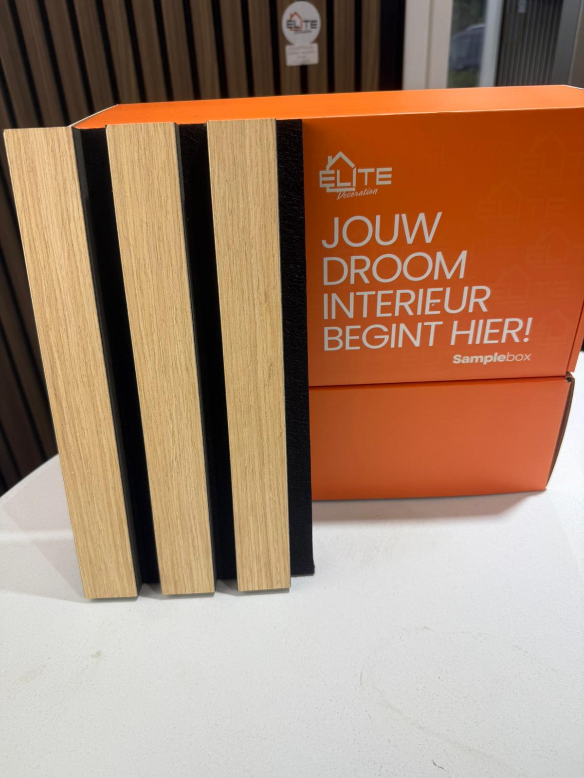 Akupanel / Akoestisch Wandpaneel - Eiken Donker