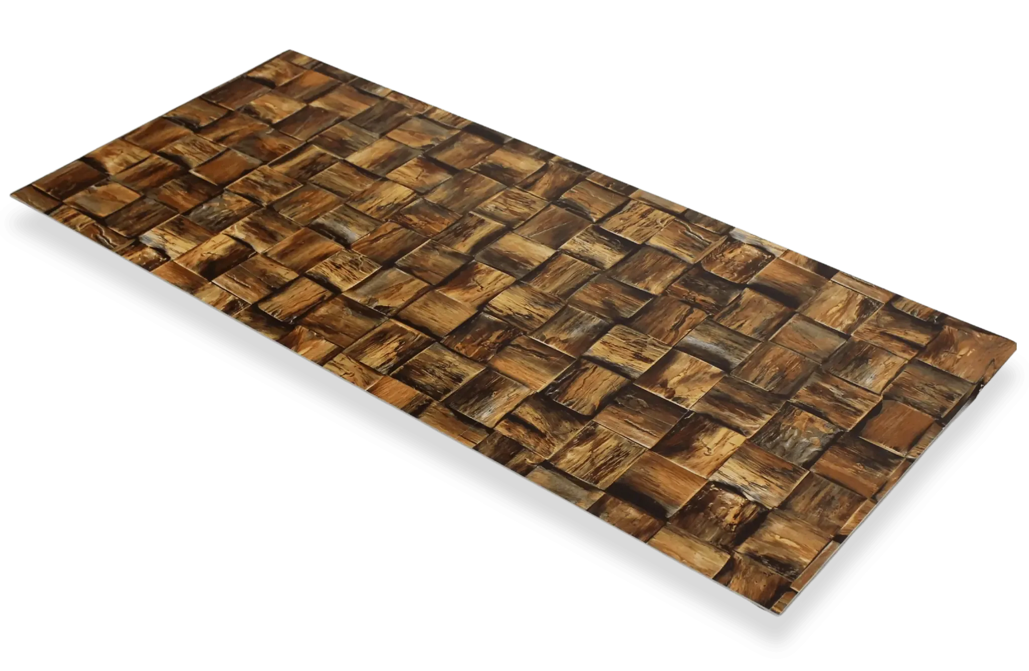 Mooiste PVC Marmer Plaat Houtmozaïek 280x120cm – Hoogglans