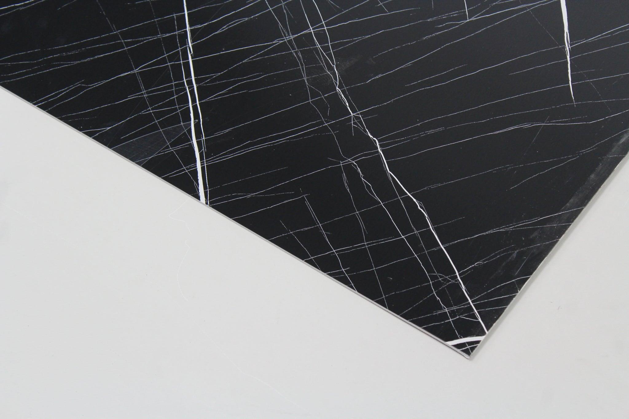 PVC Marmer Plaat - Waterbestendig Wandpaneel - Hoogglans - Nachtstorm 280x120cm