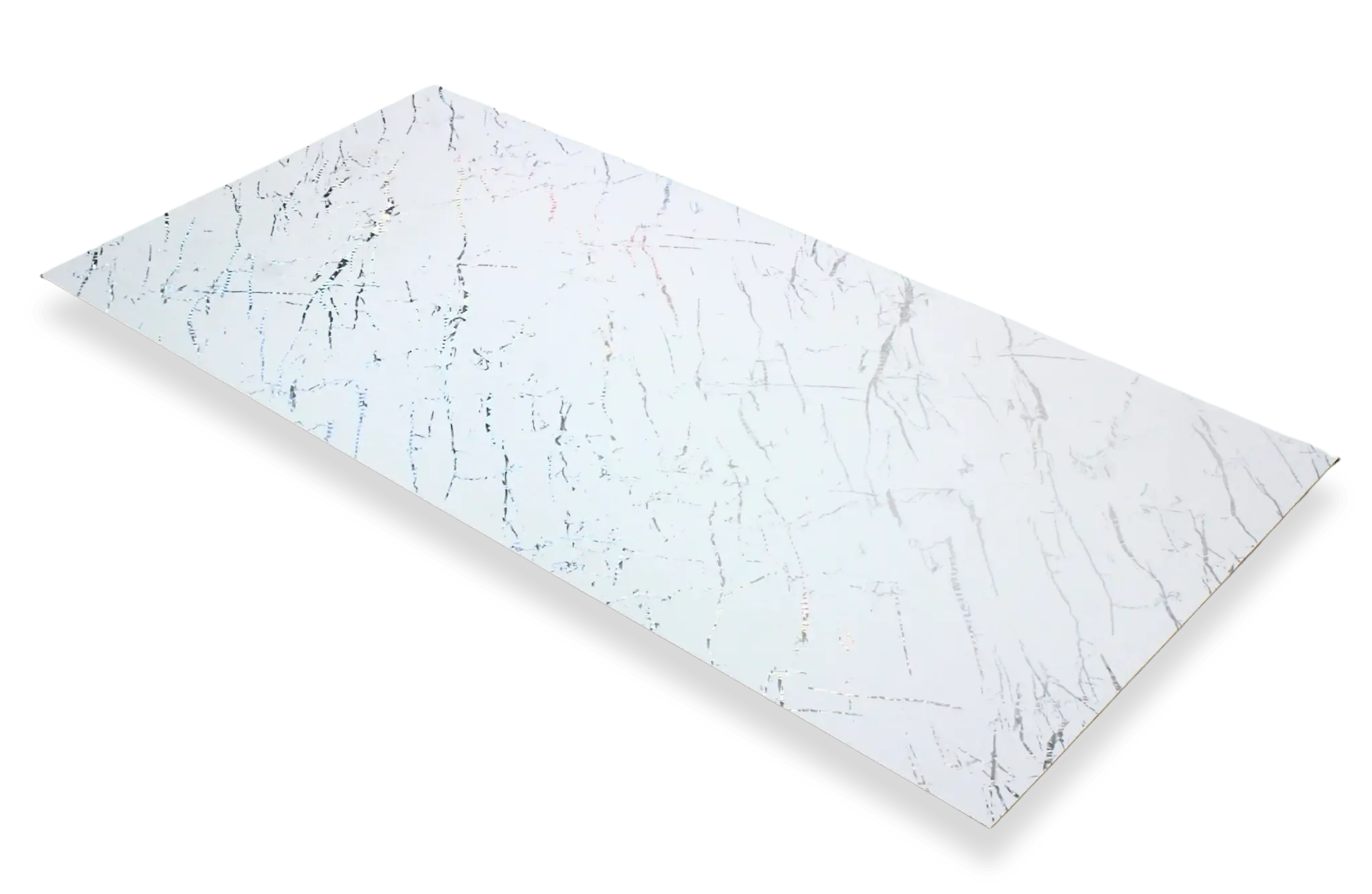 Marmerlook Wandpaneel Hoogglans Prismatic white 280x120cm – Hoogglans