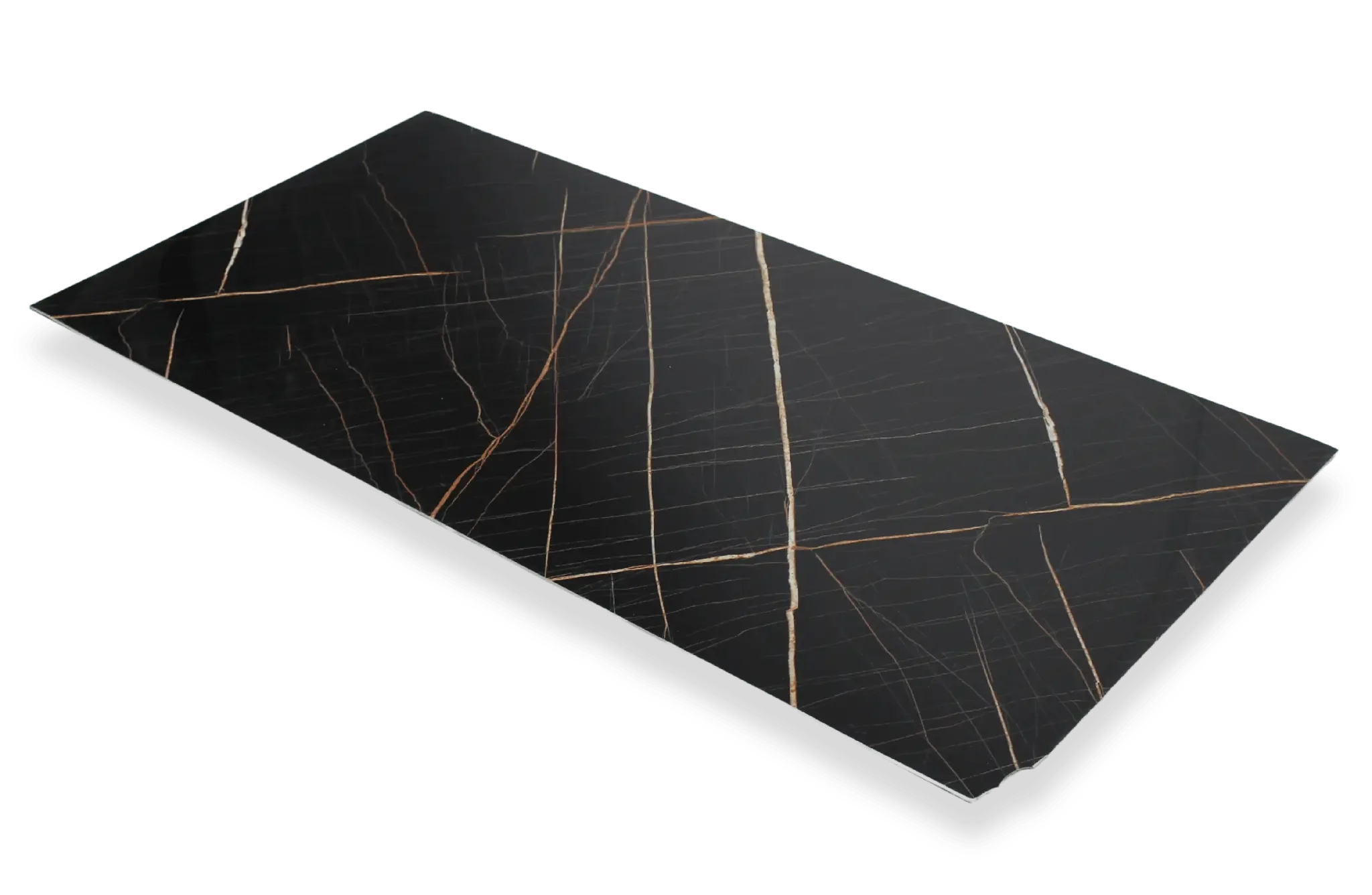 Wandpaneel marmerlook Brons en Zwart 280x120cm – Hoogglans