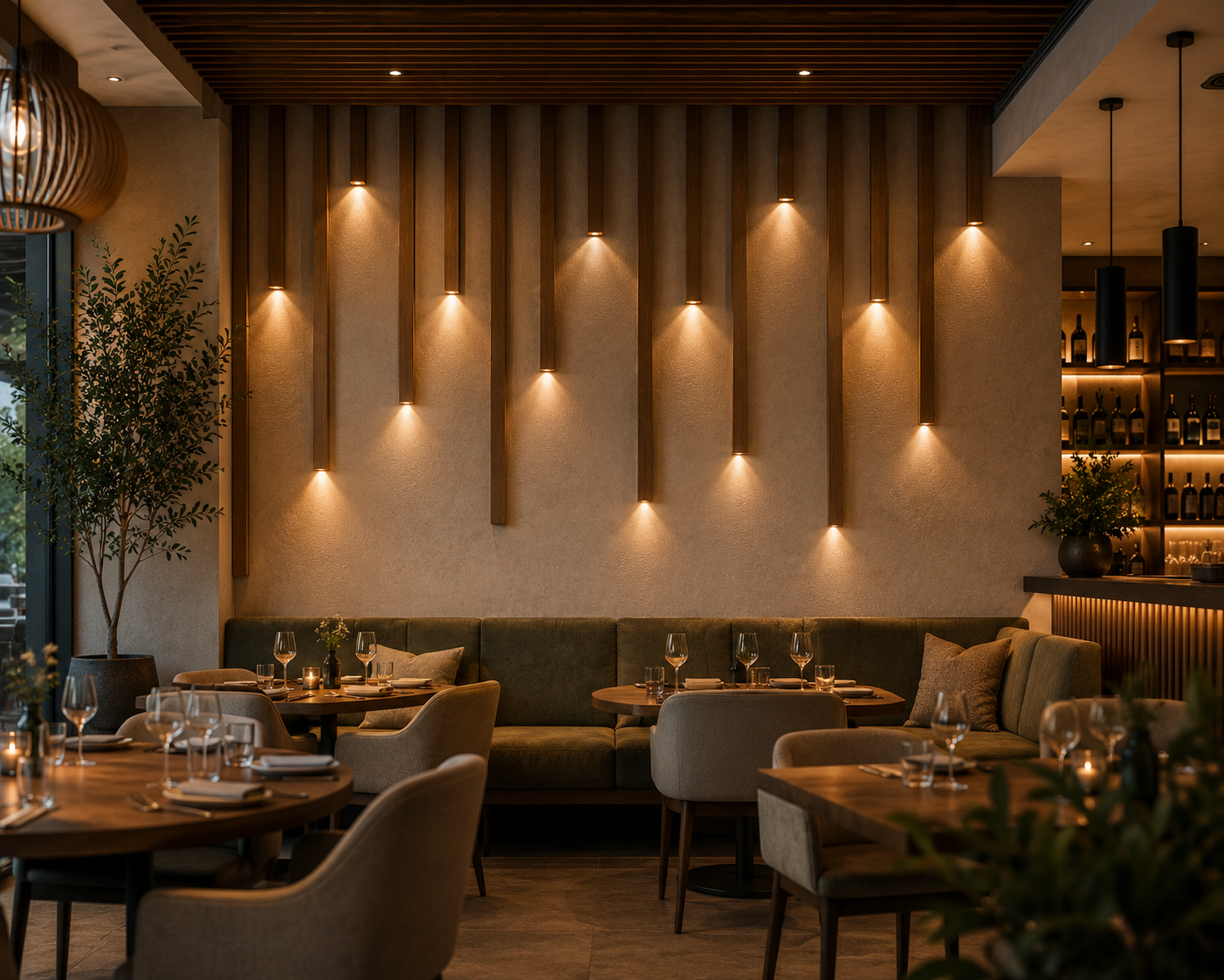 Binnenkolommen met Led Naturel  SfeerKolom | unieke wanddecoratie | 260cm 5 cm