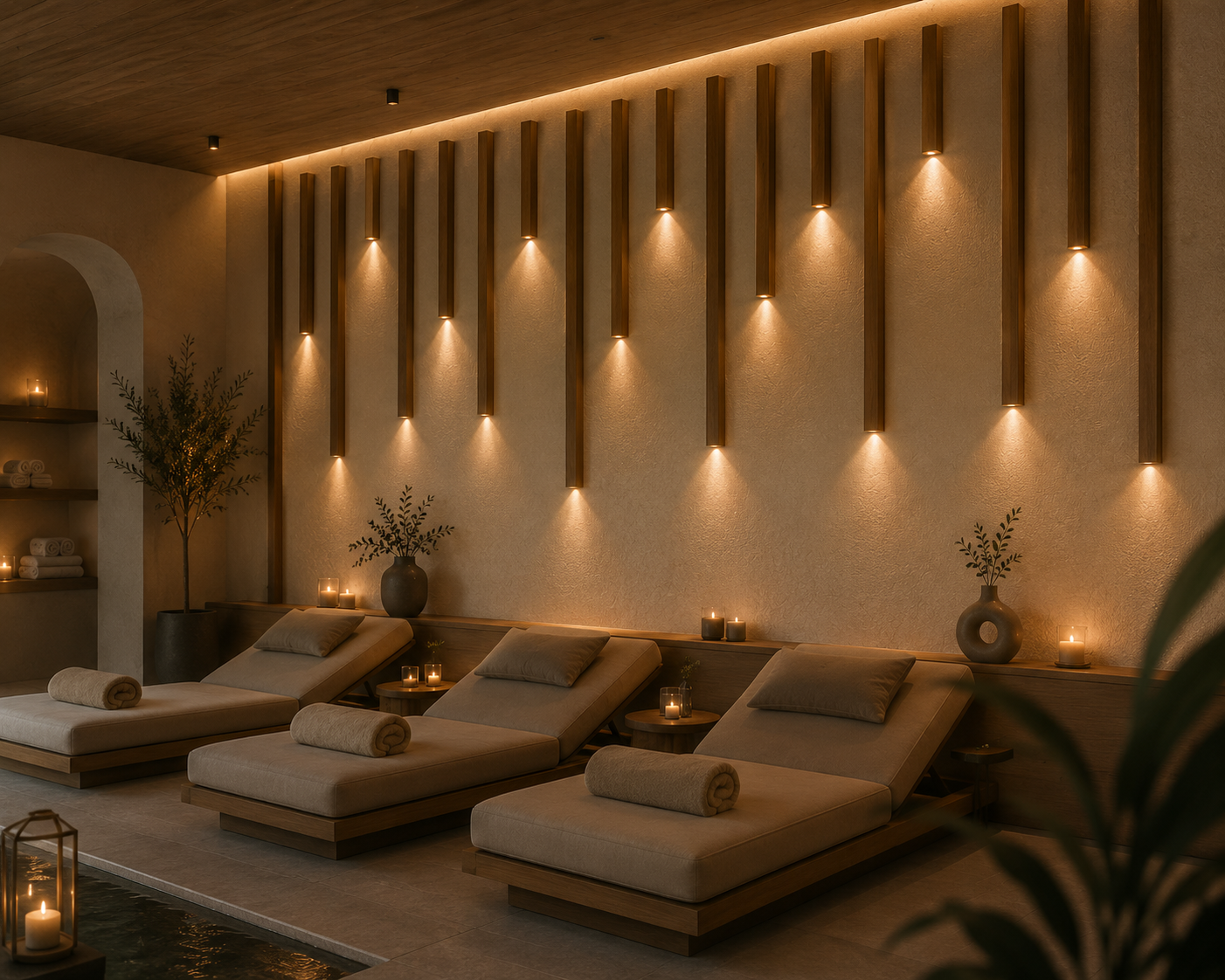 Binnenkolommen met Led Naturel  SfeerKolom | unieke wanddecoratie | 260cm 5 cm