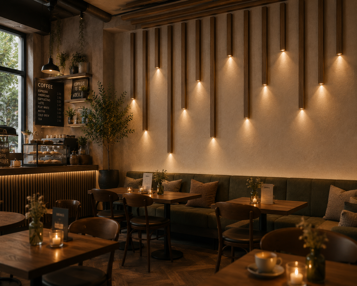 Binnenkolommen met Led Naturel  SfeerKolom | unieke wanddecoratie | 260cm 5 cm