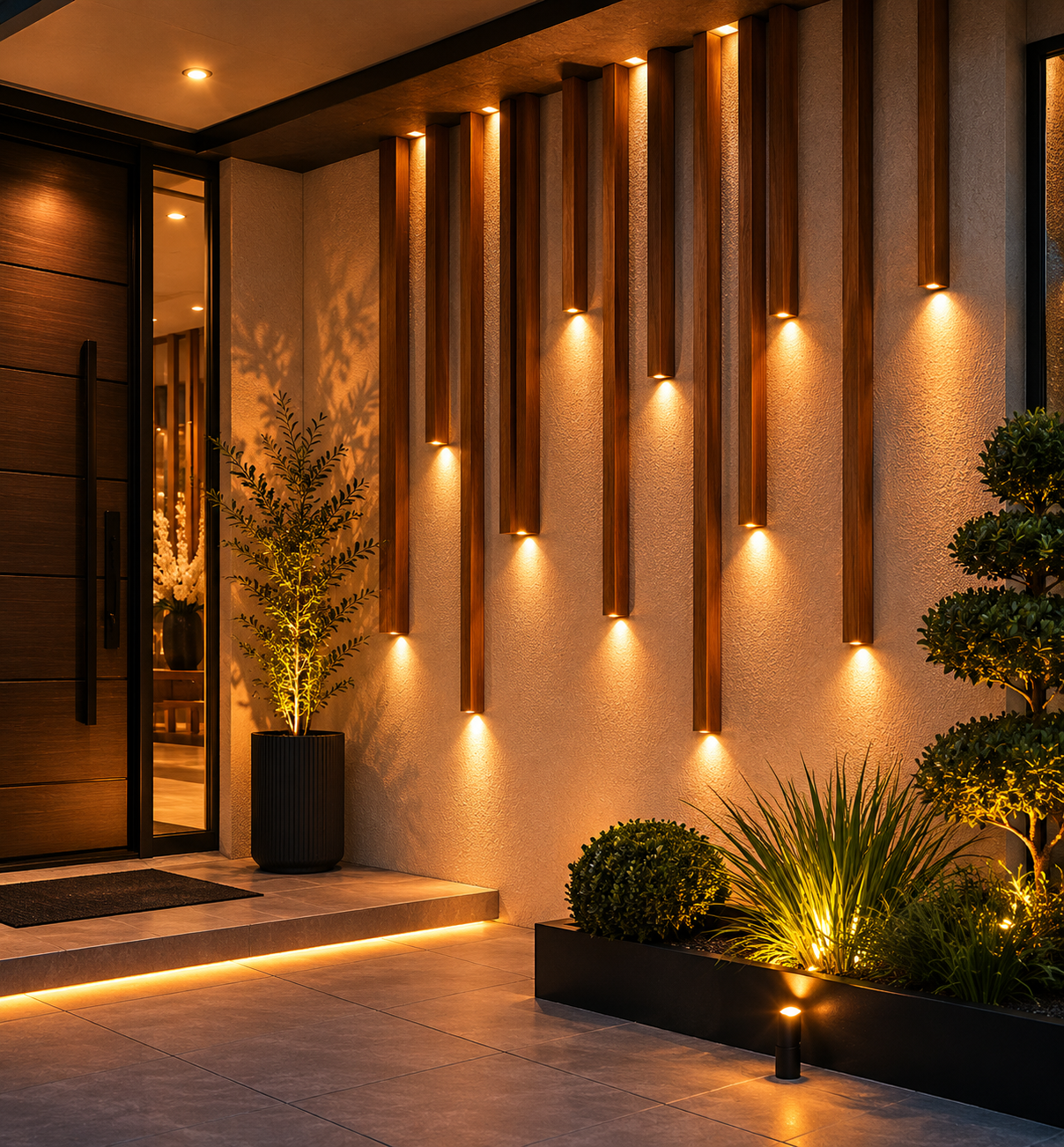 Binnenkolommen met Led Naturel  SfeerKolom | unieke wanddecoratie | 260cm 5 cm